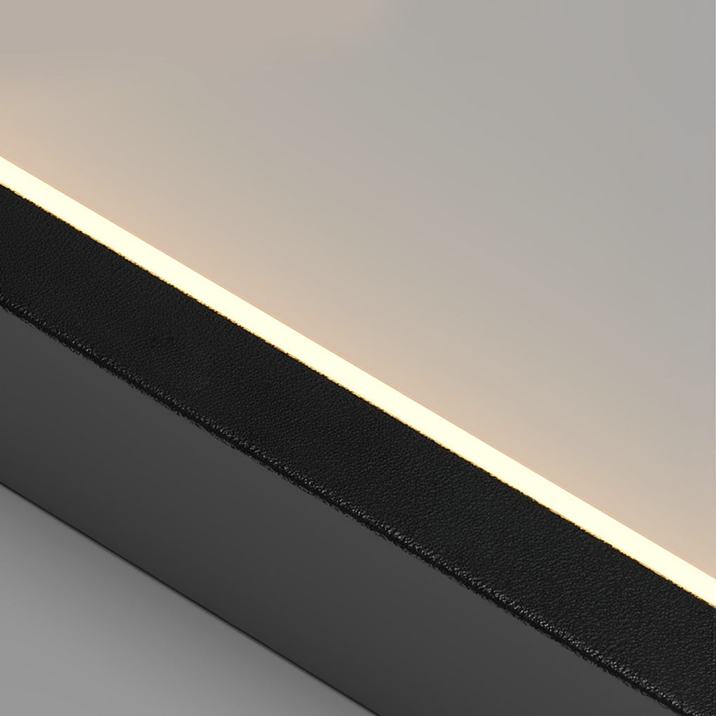 Staircase Chandelier Aluminum Silicone Six Rectangular Frame Black Nordic Integrated LED Three Heights 3000K or 6000K