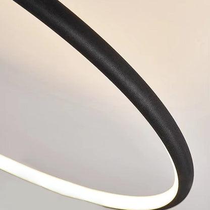 Adjustable-Angle Round Semi-Flush Mount Ceiling Light — Modern Black Aluminum Acrylic LED 3 Step Dimming High CRI