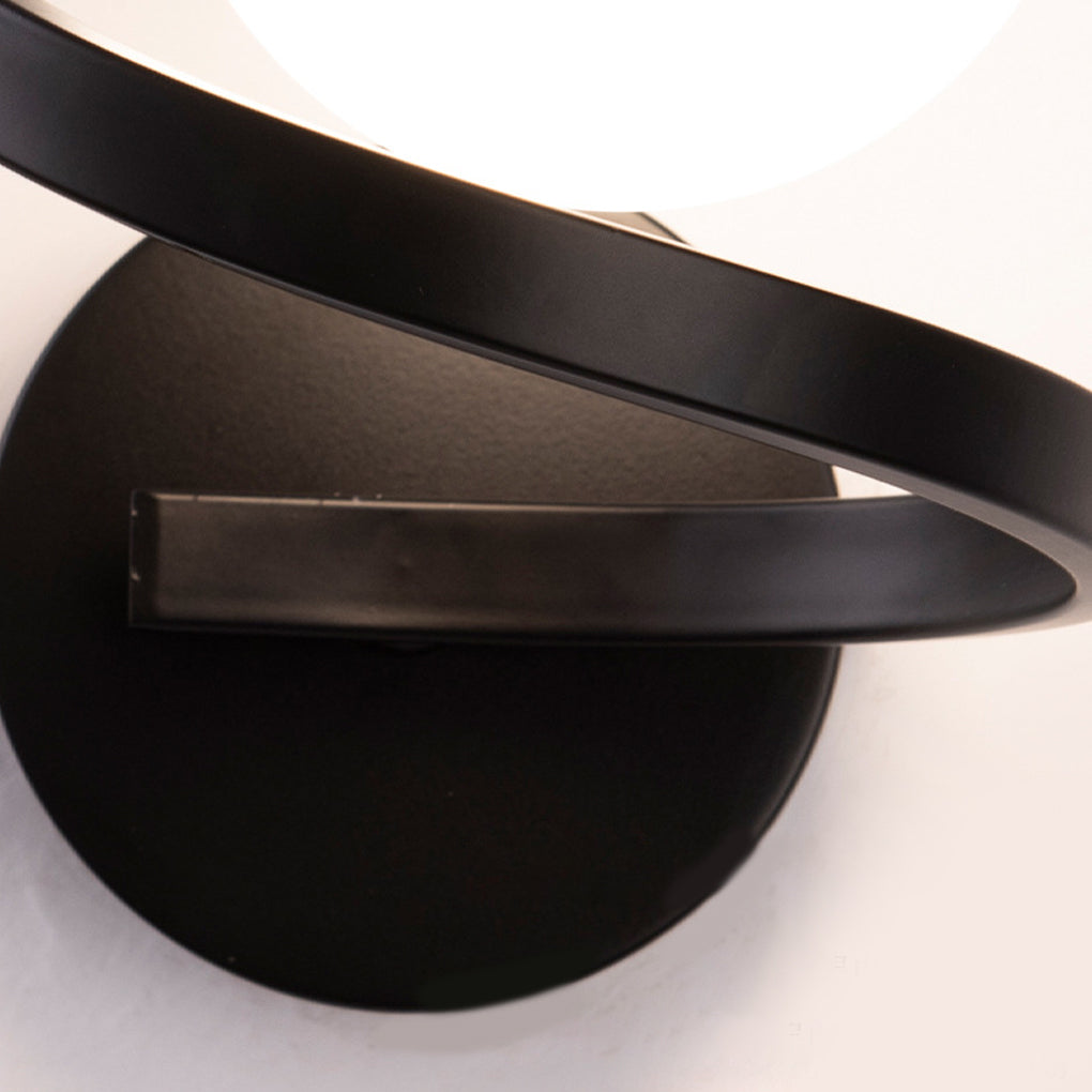 Curved Metal LED Wall Sconce G9 Iron Glass 3000K/6000K Nordic Modern Bedside Black Gold 7.87''
