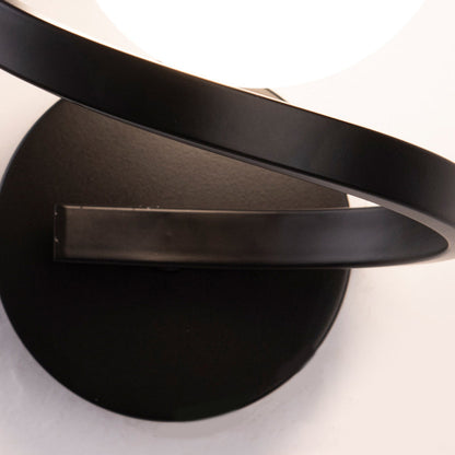 Curved Metal LED Wall Sconce G9 Iron Glass 3000K/6000K Nordic Modern Bedside Black Gold 7.87''