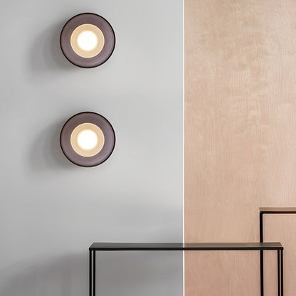 Modern Round Glass LED Wall Sconce – Smoke Gray Postmodern Wall Light