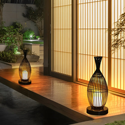 Industrial Caged Bottle Stainless Steel LED Outdoor Floor Lantern IP54 3000K