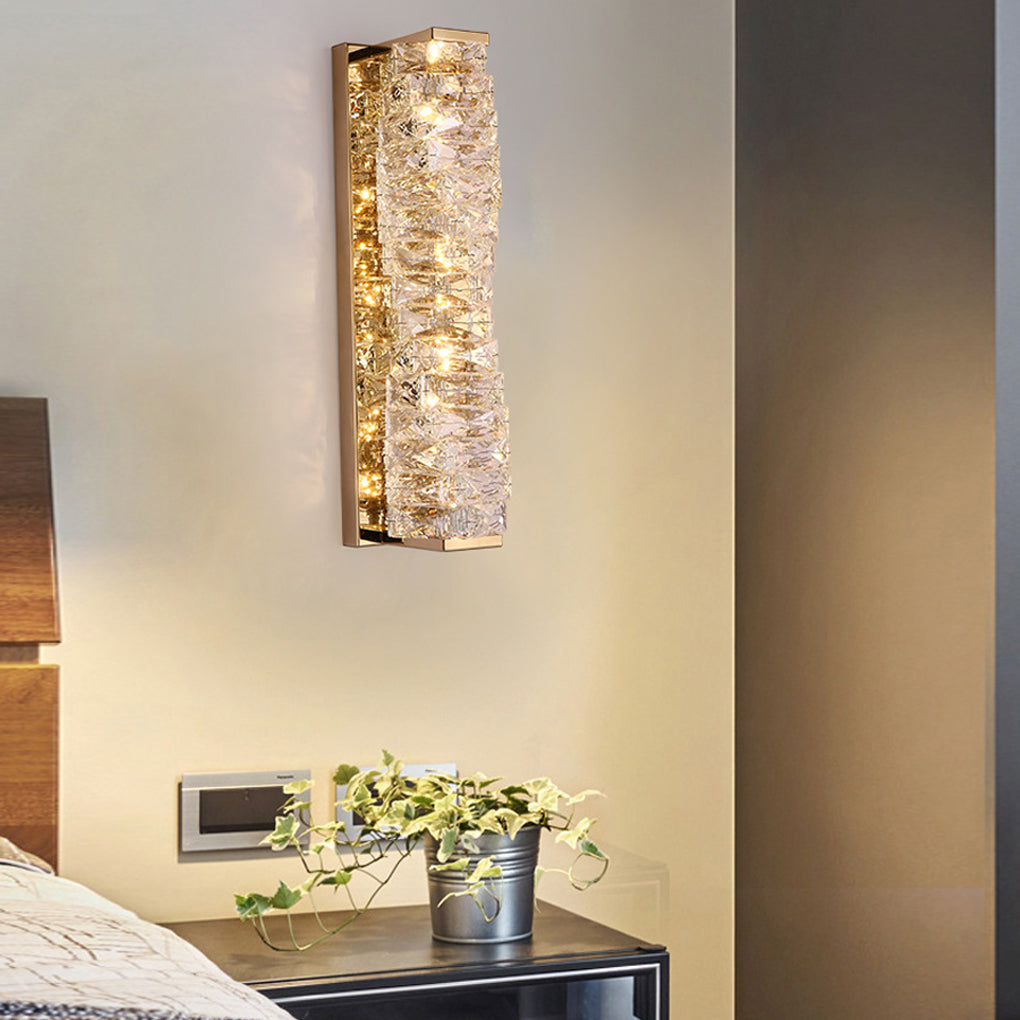 Creative Crystal Three-Step Dimming LED Wall Sconce — Modern Crystal Wall Light