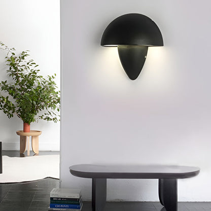 Mushroom Shape Waterproof LED Outdoor Wall Light Modern Exterior Patio Entryway Black White