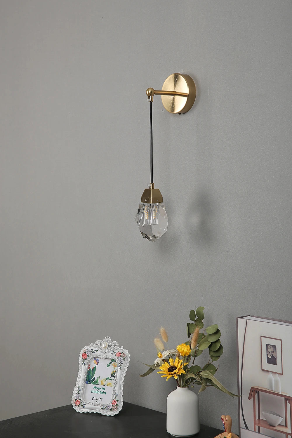 Modern Glass Wall Sconce Gold G9 Minimalist Bedroom Living Room