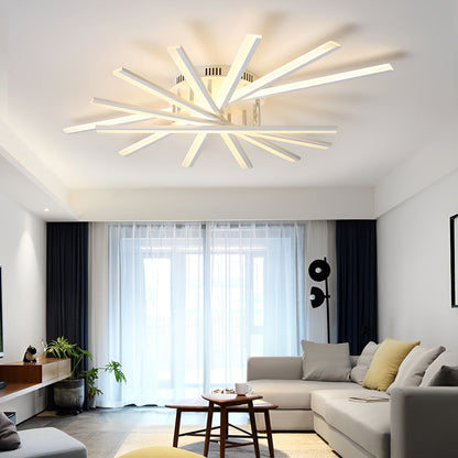 Creative Strip LED Chandelier Nordic Modern Minimalist Iron Acrylic White Stepless Dimmable 43 47 Inch