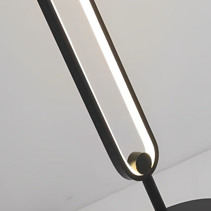Modern Floor Lamp LED Oval Sculptural Acrylic Metal Warm White 3000K Foot Switch Black Gold Living Room Bedside 53 Inch