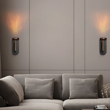 Flame Effect LED Wall Sconce Modern Adjustable Decorative Indoor Accent Light Black White