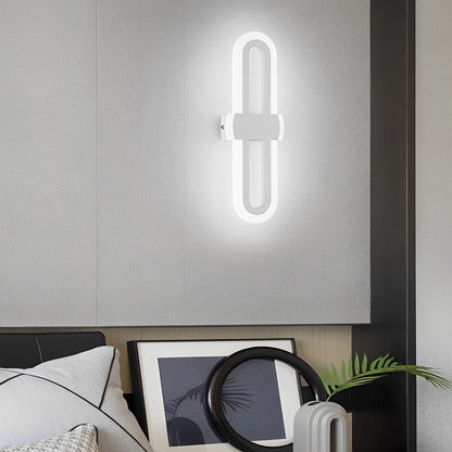 Nordic Geometric LED Wall Sconce Iron Modern Minimalist Bedroom Hallway Black White