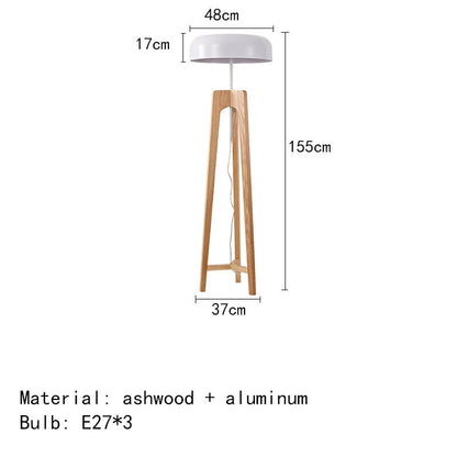 Pileo Porada Floor Lamp – Solid Wood Tripod Light