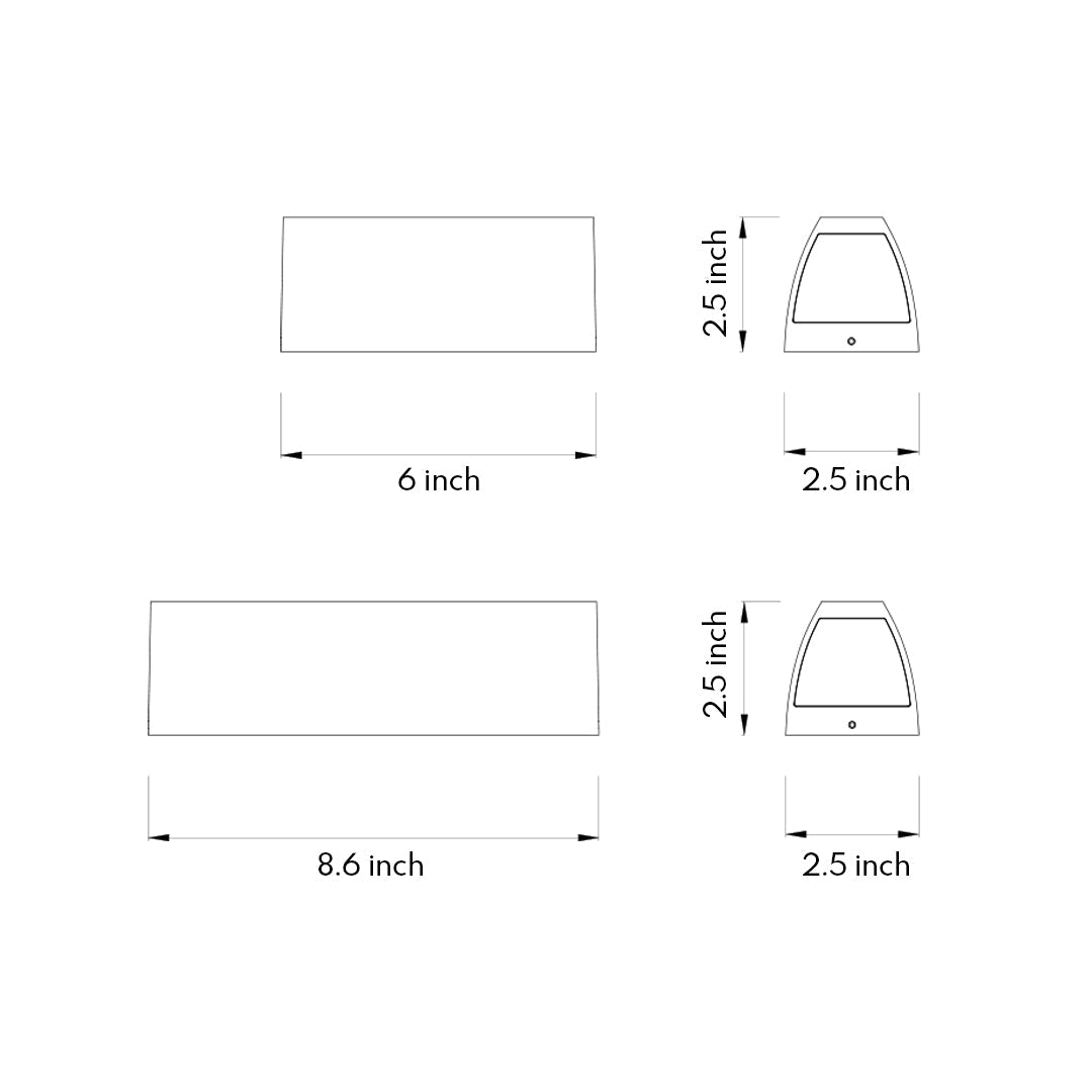 Modern LED Outdoor Wall Sconce 3-Way Up Down Forward OSRAM IP65 Black 2 Sizes