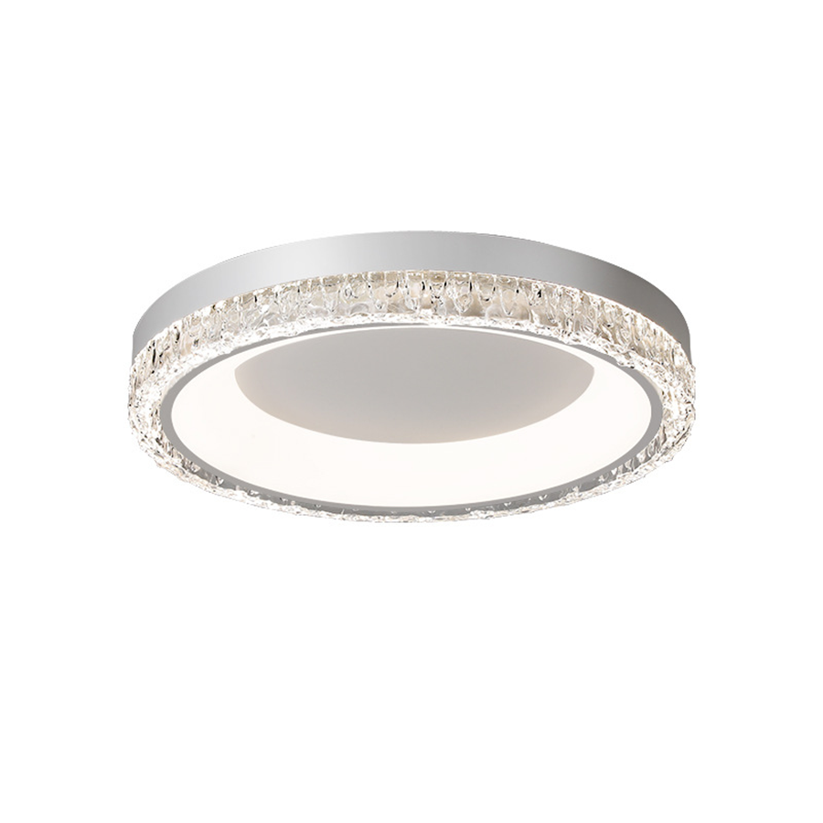 Italian Minimalist Acrylic Flush Mount Round White Black Three Sizes
