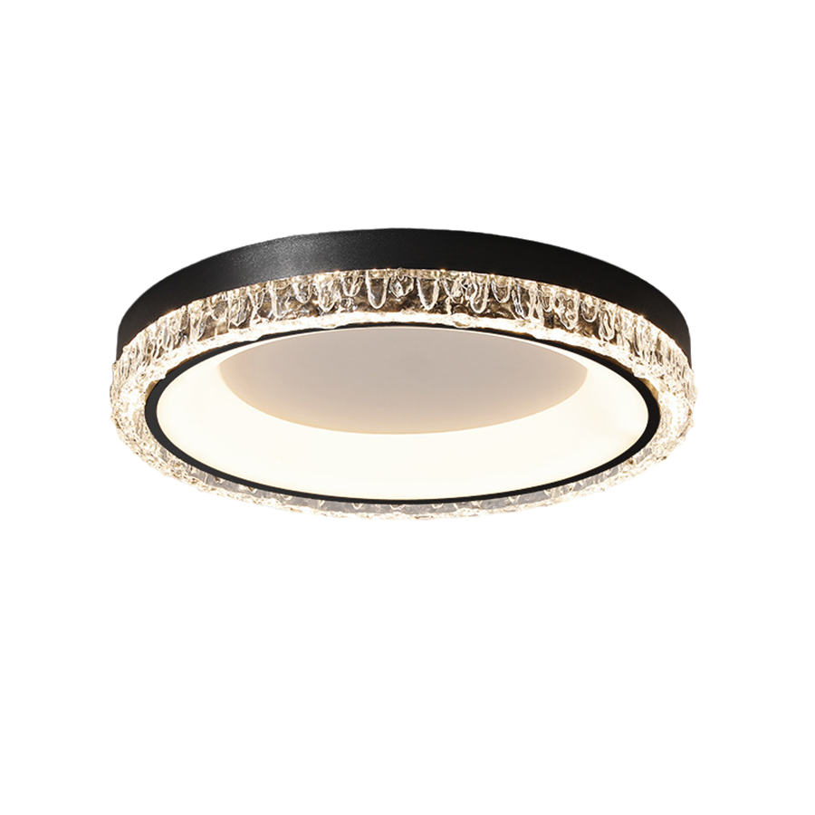 Italian Minimalist Acrylic Flush Mount Round White Black Three Sizes