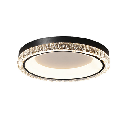 Italian Minimalist Acrylic Flush Mount Round White Black Three Sizes
