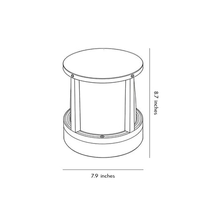 Modern Cylinder Die-Cast Aluminum Acrylic Outdoor Pillar Light Black White Hardwired IP65 700LM Garden Yard