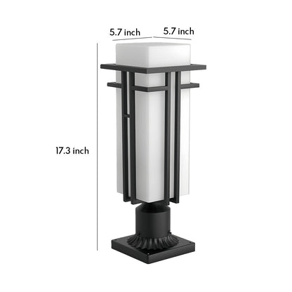Retro Black Die-Cast Aluminum Path Light Frosted Glass 7W LED Outdoor IP55 Garden Gate