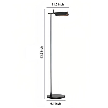 Compact Nordic LED Reading Floor Lamp 180° Rotating Head 350° Swivel Electroplated Iron Acrylic Shade 3000K Black White 43''