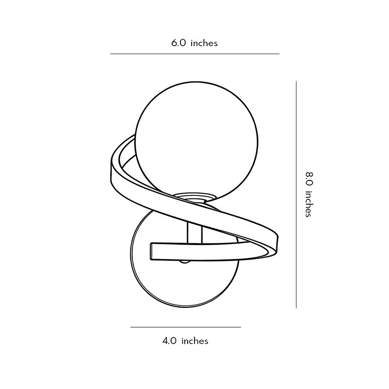 Curved Metal LED Wall Sconce G9 Iron Glass 3000K/6000K Nordic Modern Bedside Black Gold 7.87''