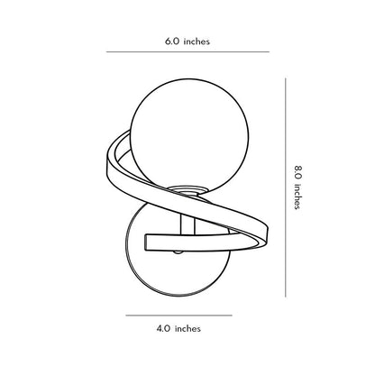 Curved Metal LED Wall Sconce G9 Iron Glass 3000K/6000K Nordic Modern Bedside Black Gold 7.87''