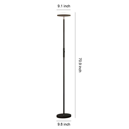Modern Floor Lamp LED 360 Degree Adjustable Head Uplight Downlight Acrylic Disc Iron Dimmable Remote 3 Color Modes Black White 71 Inch