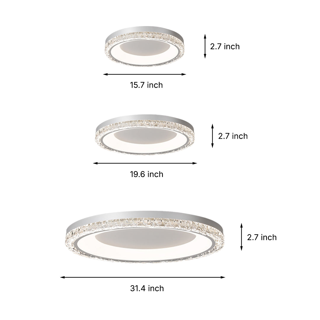 Italian Minimalist Acrylic Flush Mount Round White Black Three Sizes
