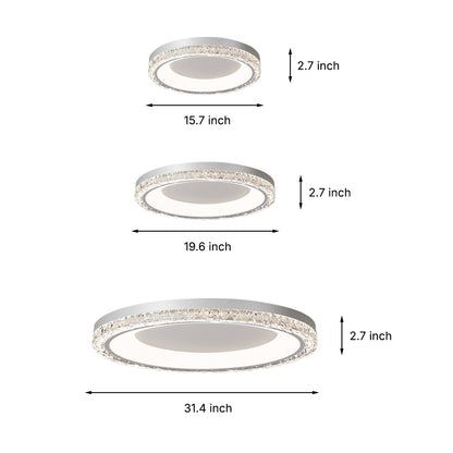 Italian Minimalist Acrylic Flush Mount Round White Black Three Sizes