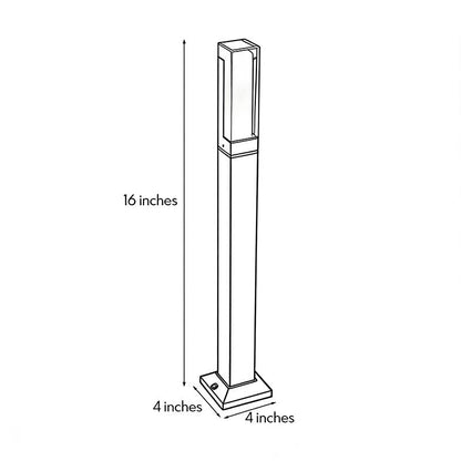 Modern Cuboid LED Bollard Light Waterproof Outdoor Pathway Lighting Black Aluminum Minimalist Landscape Light IP54