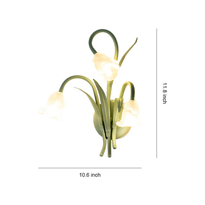 Flower Wall Light French Country Romantic Creative Lamp – Green Glass Wall Sconce