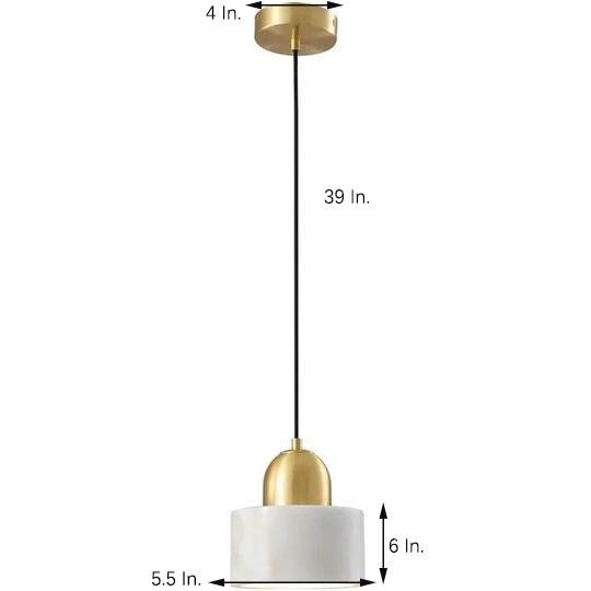 Marble Drum Mini Pendant Ivory White Black Green E26 4 Colors