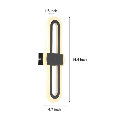 Nordic Geometric LED Wall Sconce Iron Modern Minimalist Bedroom Hallway Black White