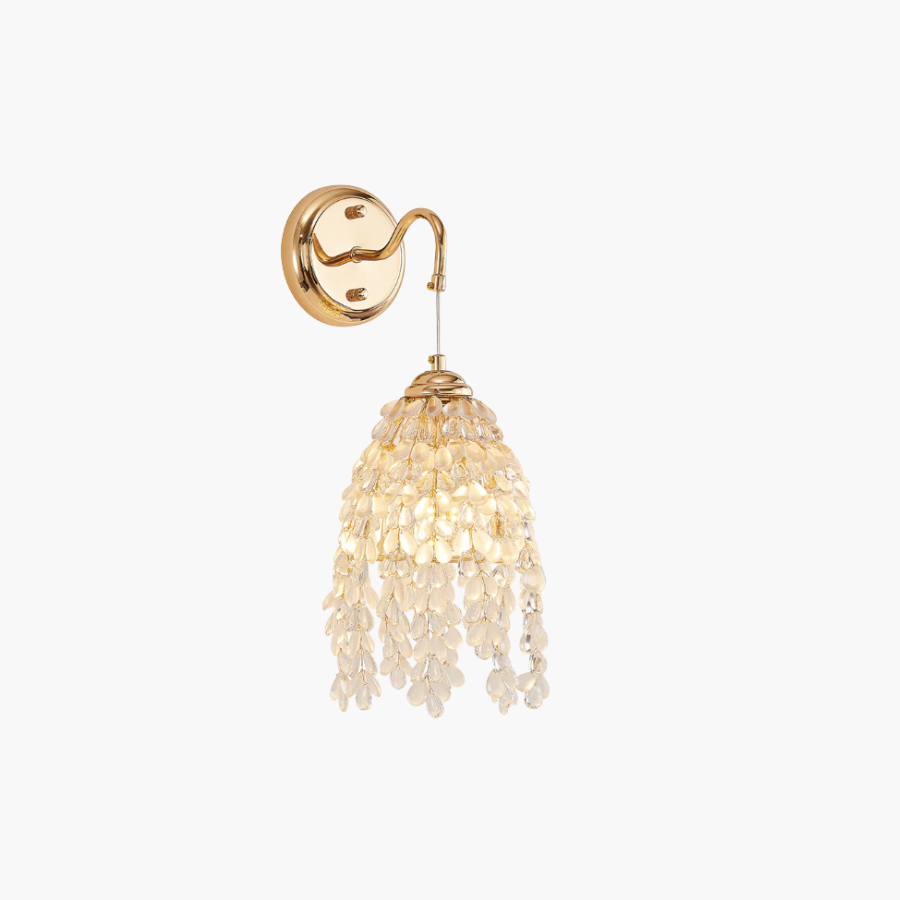 Modern Gold Crystal Wall Sconce – Minimalist LED Luxury Lighting Fixture