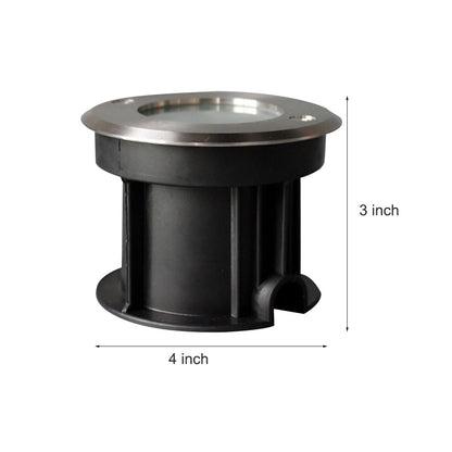 Hardwired LED Recessed In-Ground Well Light Chrome Stainless Steel Frosted Glass 3W or 5W IP65 3000K Deck Poolside Garden
