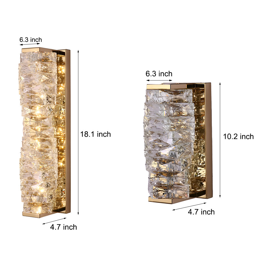 Creative Crystal Three-Step Dimming LED Wall Sconce — Modern Crystal Wall Light