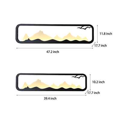 Modern LED Outdoor Wall Sconce Iron Acrylic Mountain Scenery 3000K IP65 Black 5 Sizes Industrial