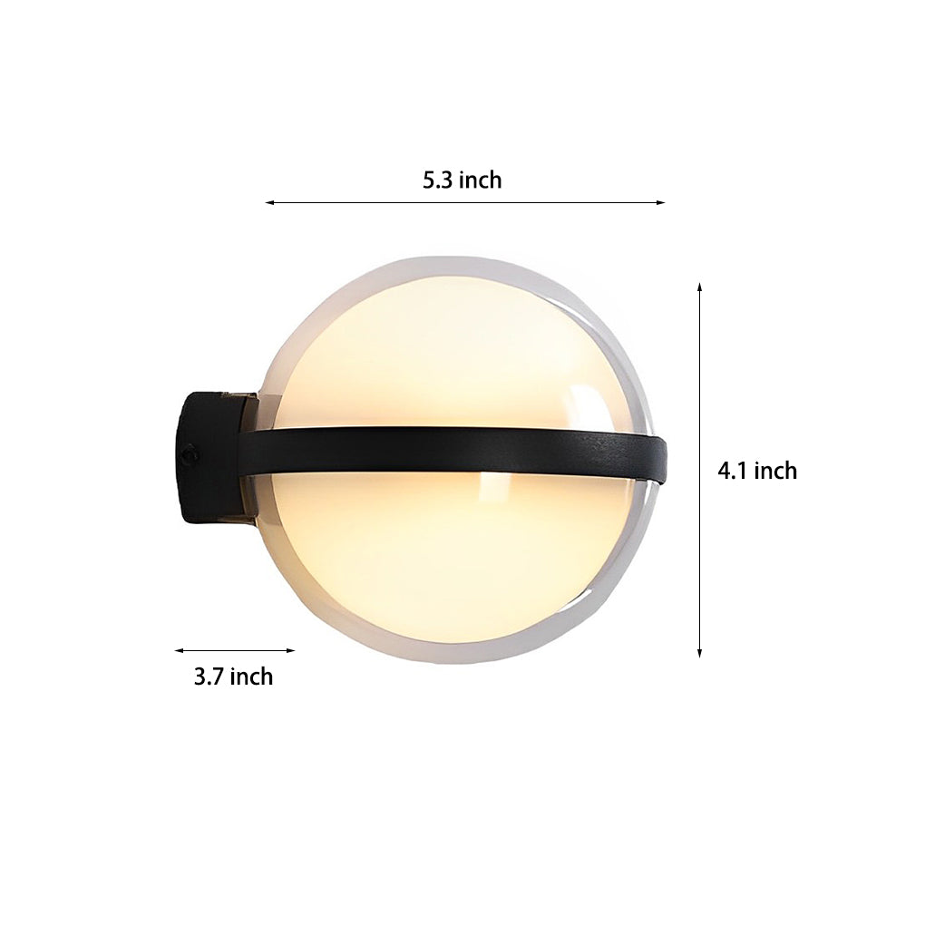 Modern Round Outdoor Wall Sconce Up Down LED 3 CCT Nordic Iron Acrylic