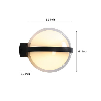 Modern Round Outdoor Wall Sconce Up Down LED 3 CCT Nordic Iron Acrylic