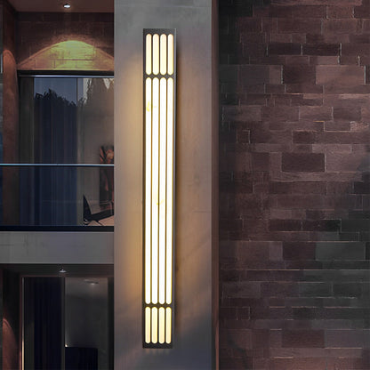 Modern Stainless Steel Marble Shade Outdoor Wall Sconce Black White IP65 CRI80 4 Heights 3000K Garden Villa