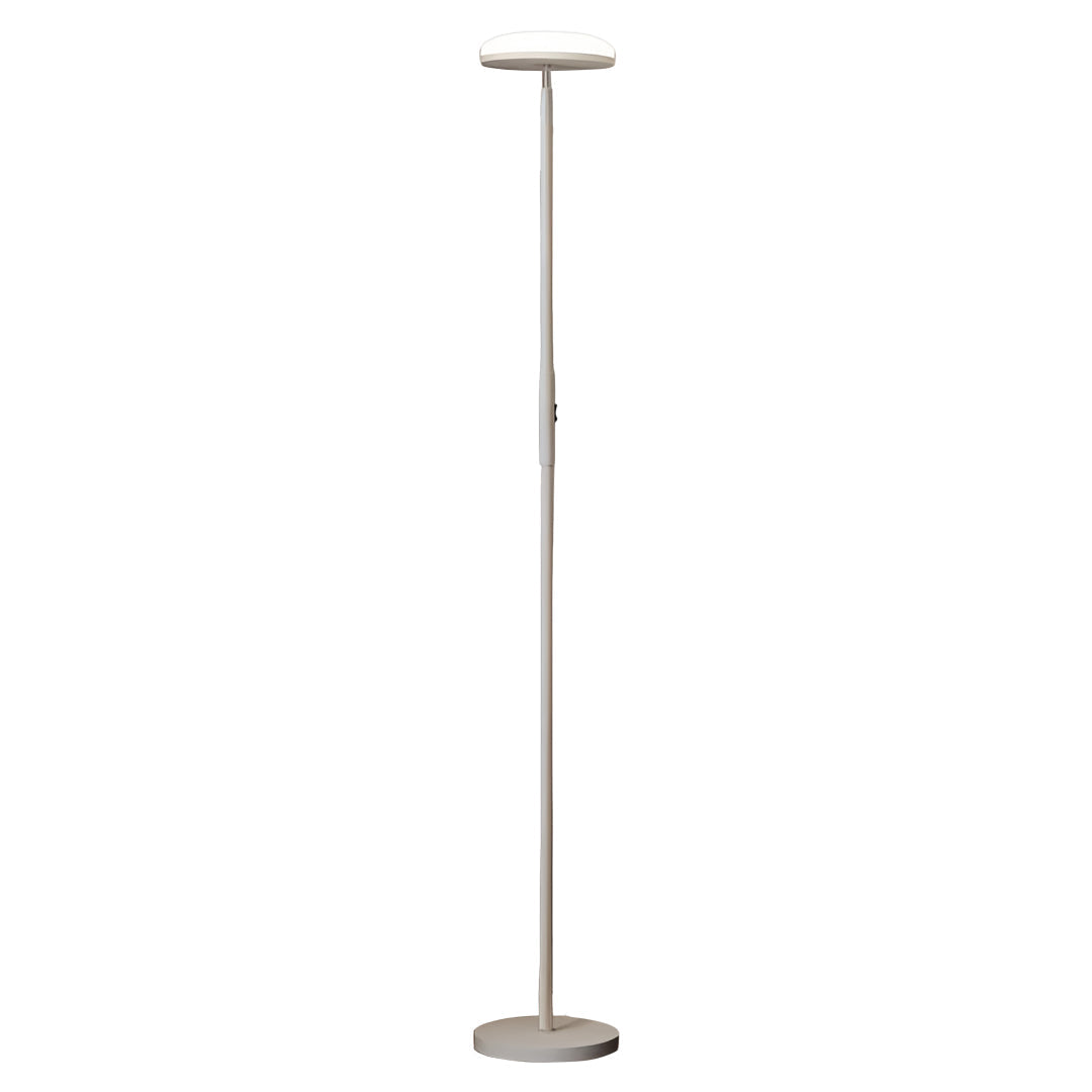 Modern Floor Lamp LED 360 Degree Adjustable Head Uplight Downlight Acrylic Disc Iron Dimmable Remote 3 Color Modes Black White 71 Inch