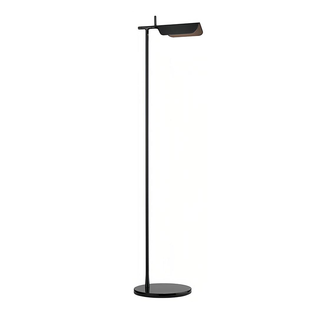 Compact Nordic LED Reading Floor Lamp 180° Rotating Head 350° Swivel Electroplated Iron Acrylic Shade 3000K Black White 43''