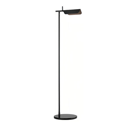 Compact Nordic LED Reading Floor Lamp 180° Rotating Head 350° Swivel Electroplated Iron Acrylic Shade 3000K Black White 43''