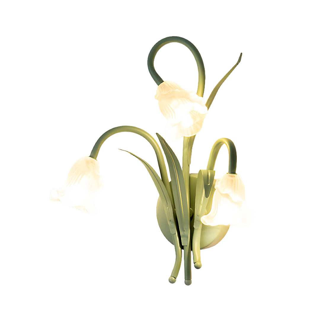 Flower Wall Light French Country Romantic Creative Lamp – Green Glass Wall Sconce