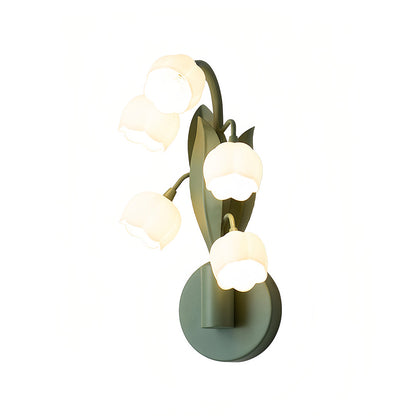 French Country Bellflower Glass Wall Sconce – Floral Indoor Wall Light