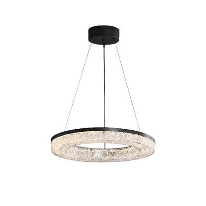 Copper Ring Chandelier Dimmable LED 3000K 6000K Remote 10 Configurations Black