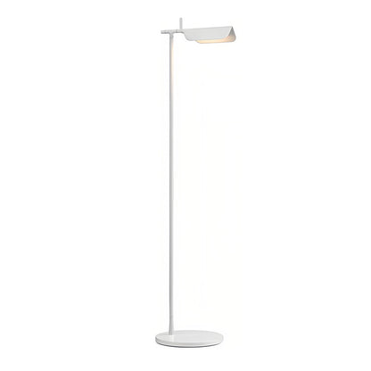Compact Nordic LED Reading Floor Lamp 180° Rotating Head 350° Swivel Electroplated Iron Acrylic Shade 3000K Black White 43''