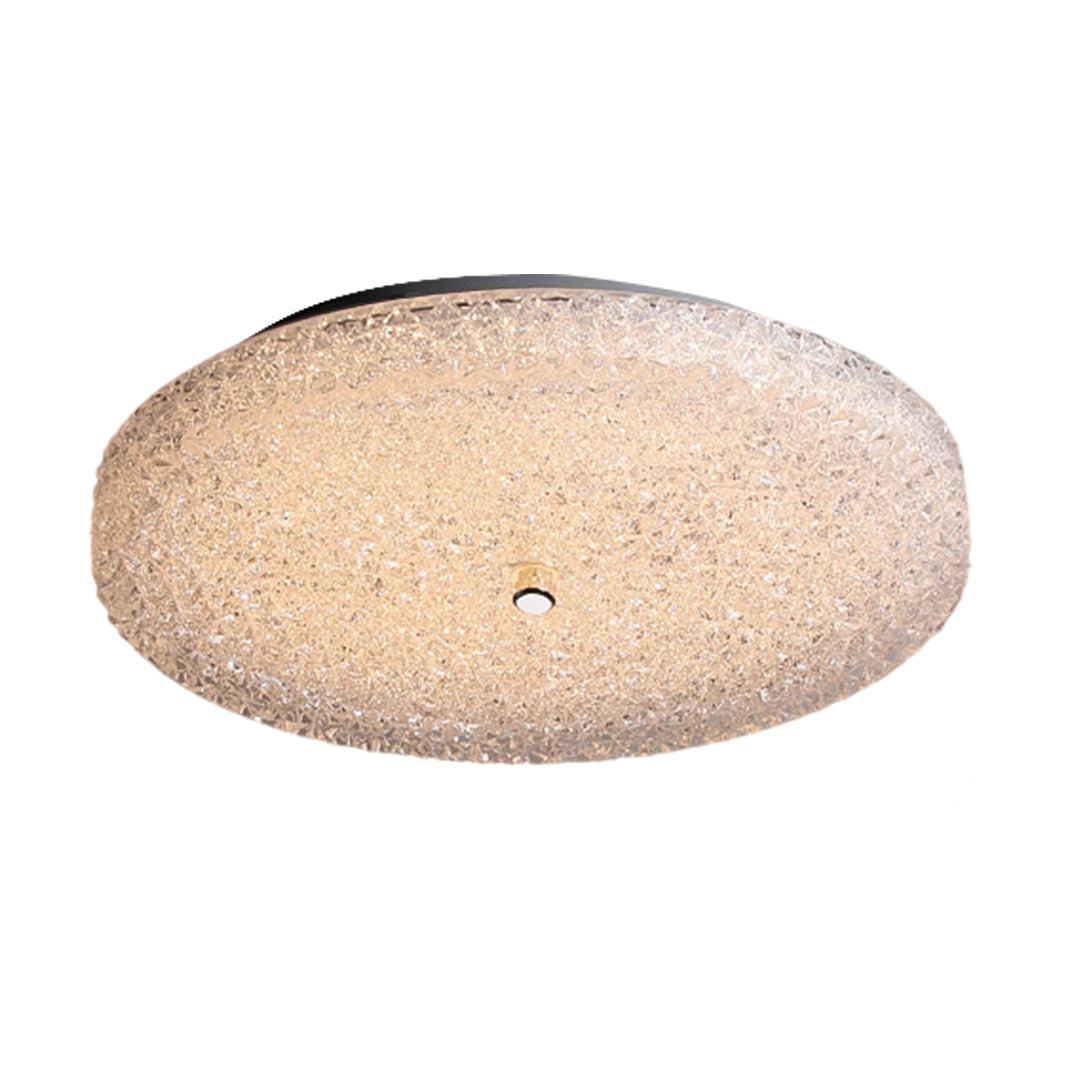 Crushed Ice Glass Crystal Flush Mount Chrome Two Sizes Three Modes