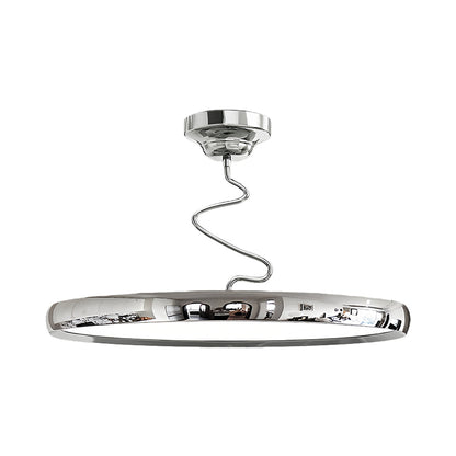 Twisted Rim Full-Spectrum LED Semi-Flush Ceiling Light — White / Green / Chrome