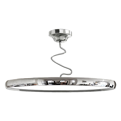 Twisted Rim Full-Spectrum LED Semi-Flush Ceiling Light — White / Green / Chrome