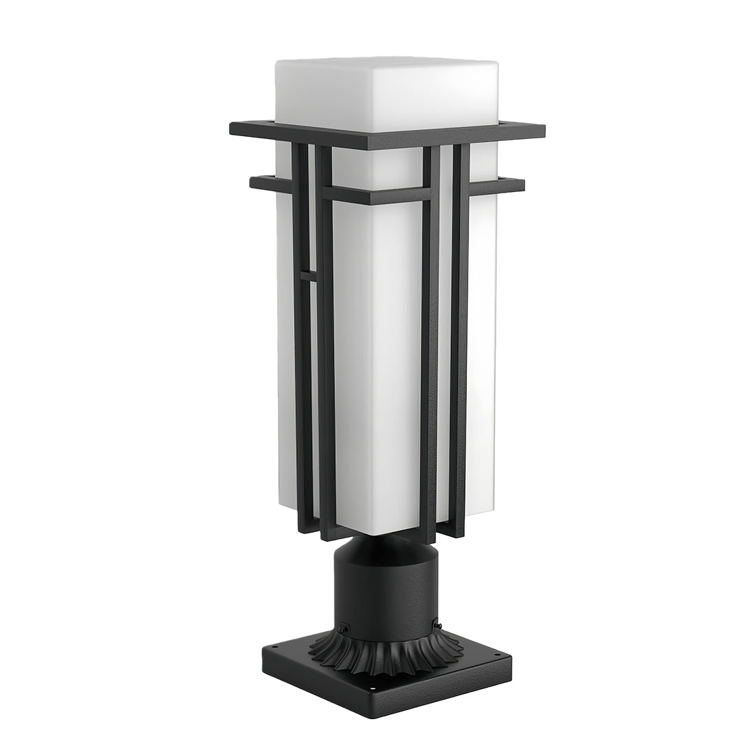 Retro Black Die-Cast Aluminum Path Light Frosted Glass 7W LED Outdoor IP55 Garden Gate
