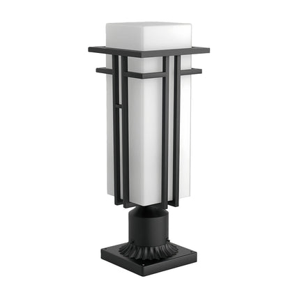 Retro Black Die-Cast Aluminum Path Light Frosted Glass 7W LED Outdoor IP55 Garden Gate