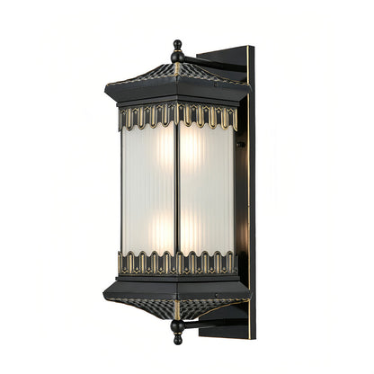 Full Copper Mid-Century American Retro Outdoor Wall Sconce E27 IP55 Gold Foiled